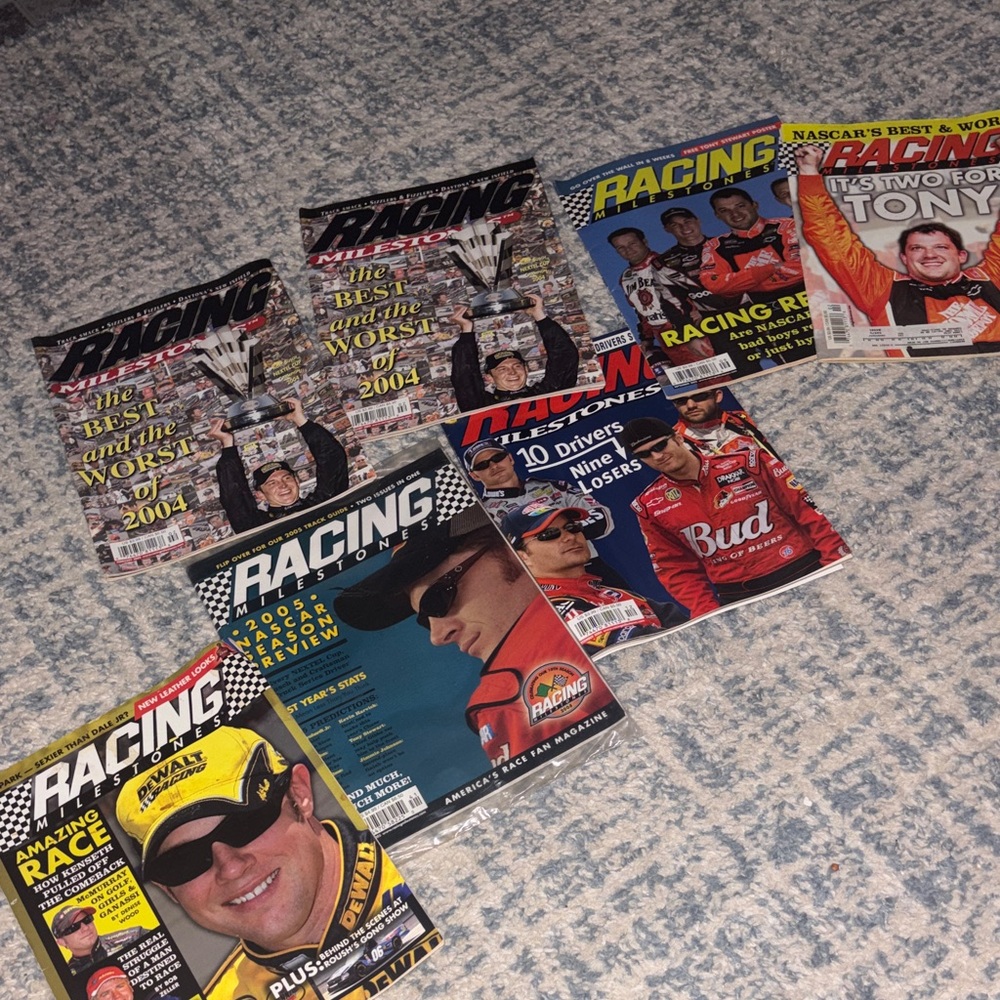 Nascar Racing Magazine Collection - Red, Yellow, Black Covers